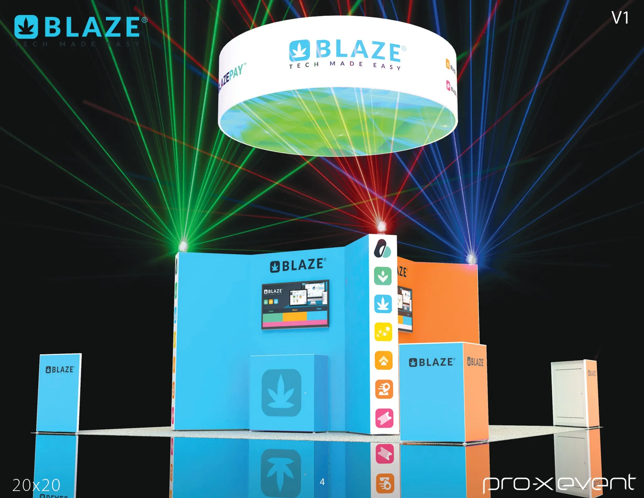 20x20 Island booth design by Pro-X Exhibits